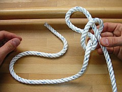 Palstek mit Slipstek, 1. Schritt